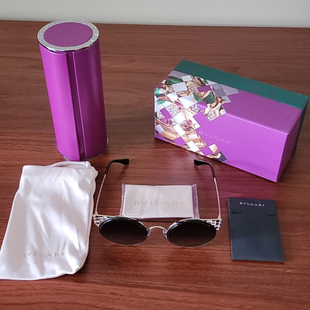 💙2xHP💙Bvlgari 54mm Cat Eye Rnd Gradient Sunglasses - Picture 16 of 16